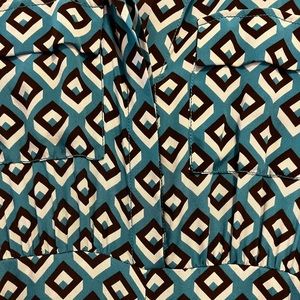 DVF Geo print jumpsuit in Blue multi. Size 6.